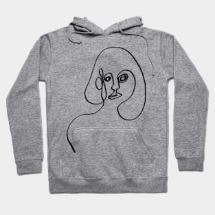 Women abstract one line art Hoodie